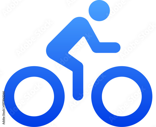 Blue bicycle icon for outdoor fitness cycling and eco-friendly transport