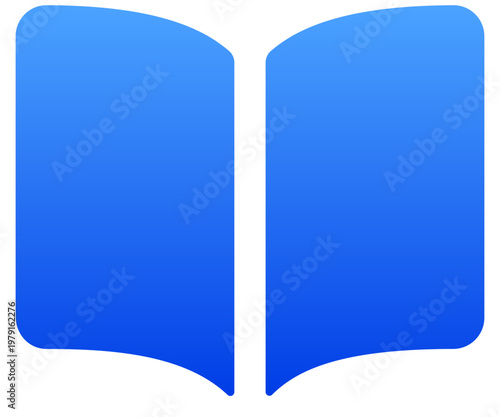 Minimalist blue open book icon for education and digital library app