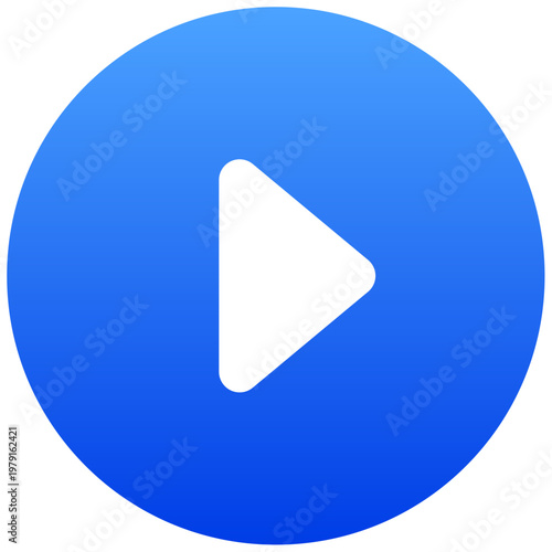 Circular blue forward caret button icon for next step and UI navigation
