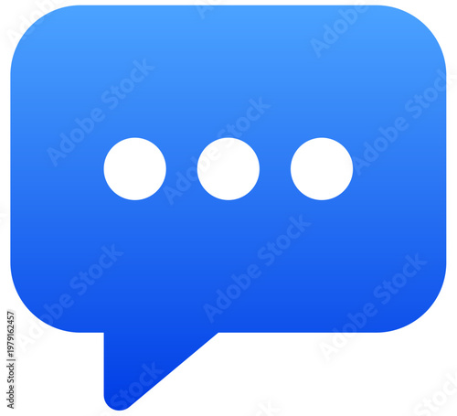 Blue speech bubble icon with ellipses for typing status and messaging
