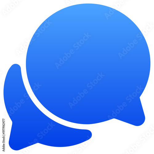 Stacked blue speech bubbles icon for group discussion and chat