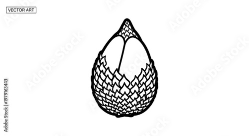 An illustration of a traditional woven basket with a pointed top and intricate pattern.
