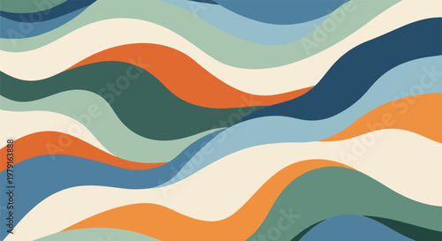 Colorful wavy lines pattern design 1.