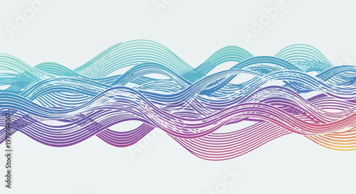 Colorful Wavy Lines Pattern Design Element 1.