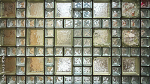 Alte Wand aus Glasbausteinen