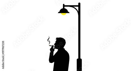 Man smoking under street light 1.