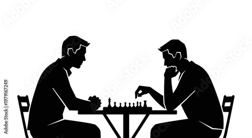 Two men playing chess game 1.
