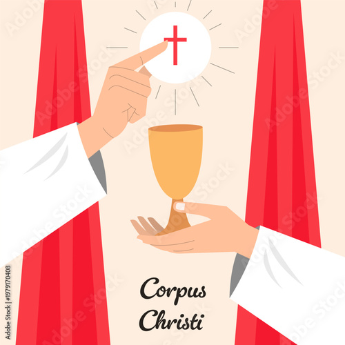 flat design illustration for celebration corpus christi