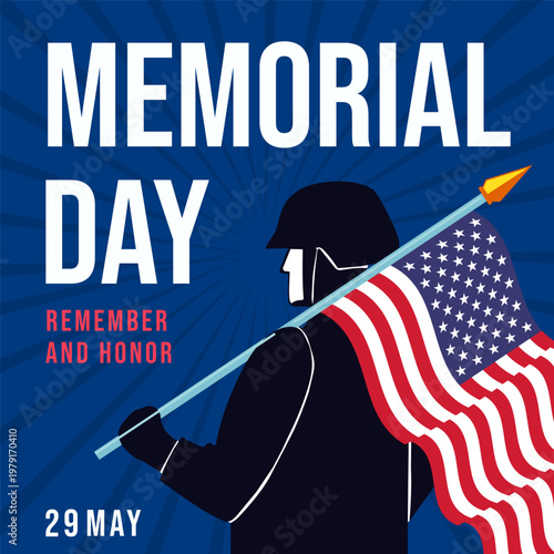 illustration for memorial day in flat design style