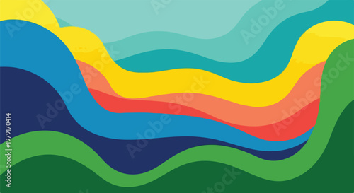 Vibrant wavy lines in colorful pattern.