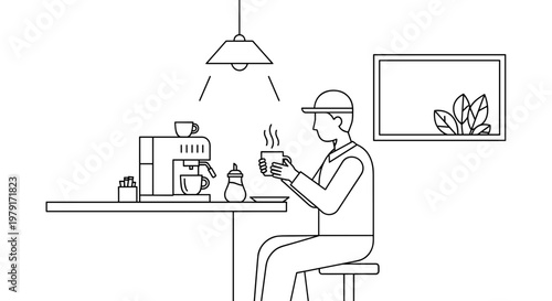 Man sitting at a table.