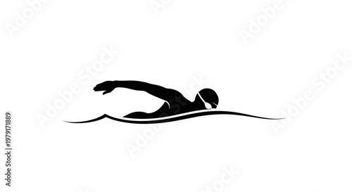 Swimmer in the water sports.