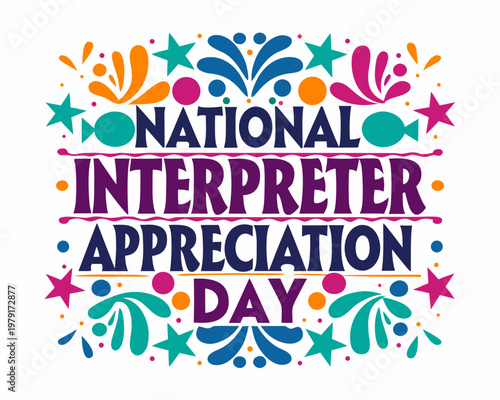NATIONAL INTERPRETER APPRECIATION DAY vector illustration isolated on white background