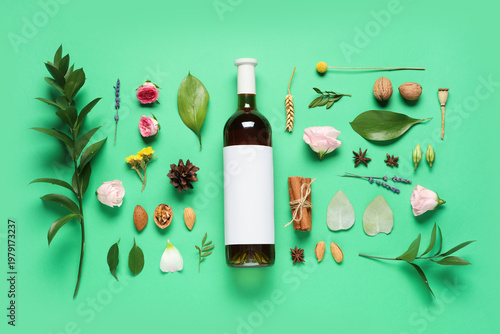 Bottle of wine with flowers...