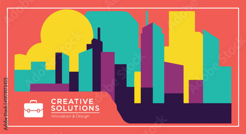 Creative Solutions Cityscape Graphic Design.