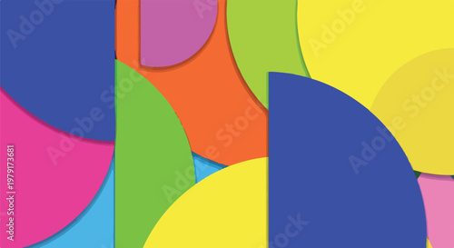 Colorful Semicircles Pattern Abstract Shapes Design.