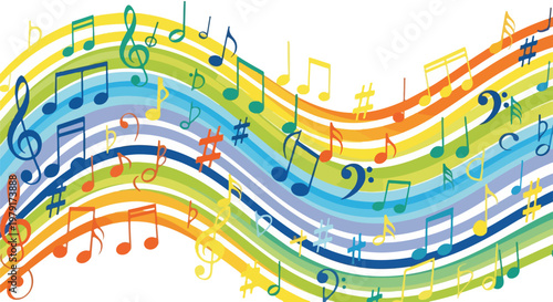 Colorful music notes and symbols 19.