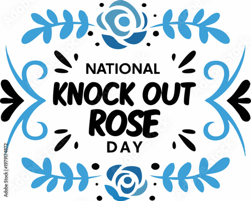 Beautiful Rose Bloom Vector Illustration for National Knock Out Rose Day Floral Design