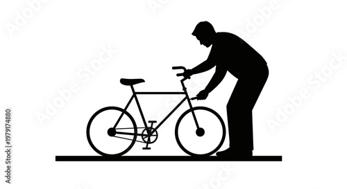 Man fixing a bicycle.