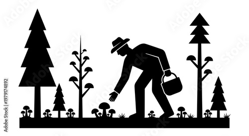 Man planting a tree outdoors.