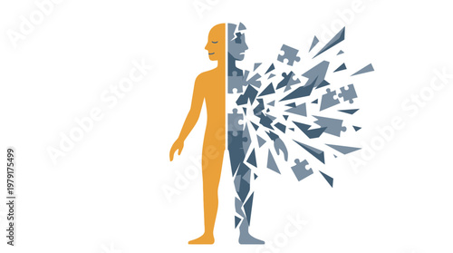 A person experiences discomfort with a shattered feeling on their body.