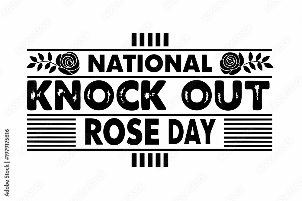 Obraz premium Beautiful Rose Bloom Vector Illustration for National Knock Out Rose Day Floral Design
