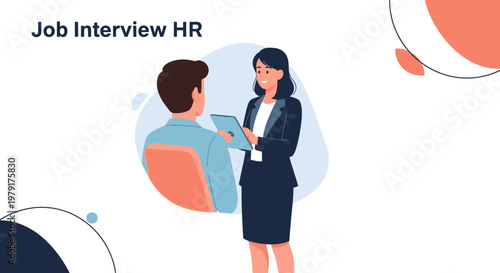 Job Interview HR: Female HR Manager Interviews Male Candidate in Office