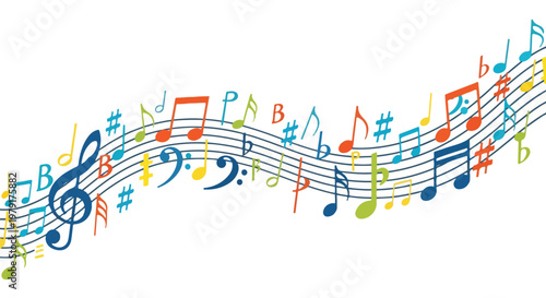 Colorful music notes and symbols 26.