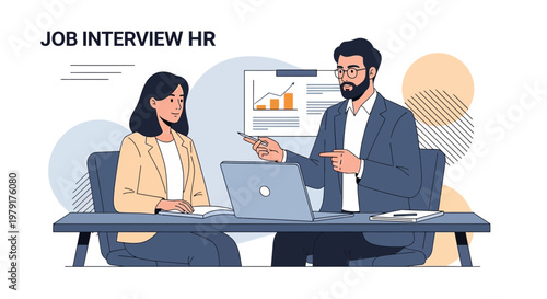 Job Interview HR Meeting: Candidate and Recruiter Discussing Career Opportunities