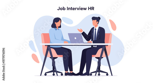 Job Interview HR Meeting: Candidate and Recruiter Discussing Career Opportunities