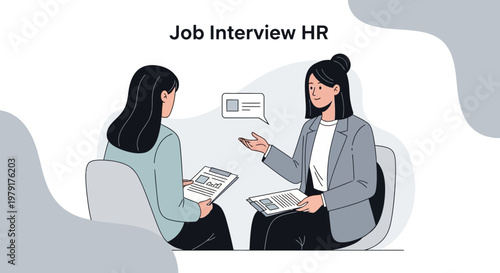 Job Interview HR: Two Women Discussing Career Opportunities in an Office Setting