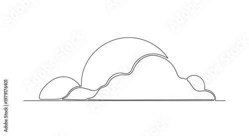 Minimalist Cloud Silhouette, Simple Line Art, Weather Icon, Sky Element
