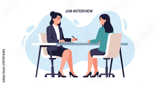 Job Interview: Two Women Discussing Career Opportunities at a Desk