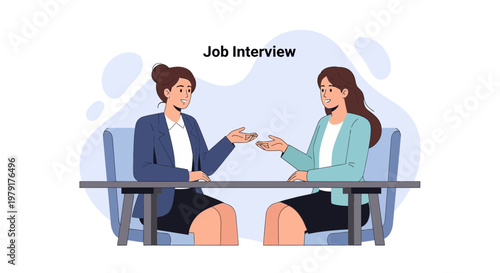 Job Interview: Two Women Discussing Career Opportunities at a Table