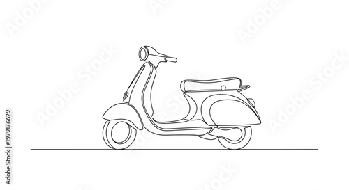 Classic Scooter Line Art