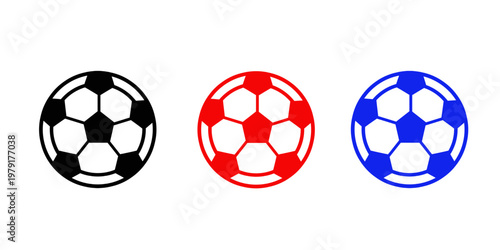 Soccer ball set icon isolated on white background. Vector illustration.