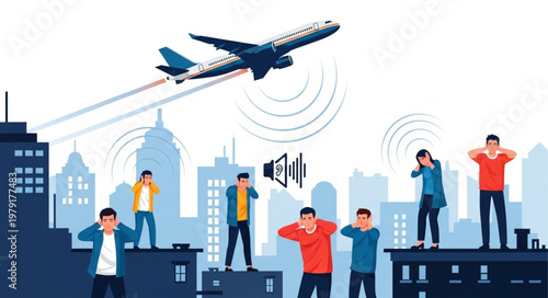 Airplane Noise Pollution Affecting City Dwellers.