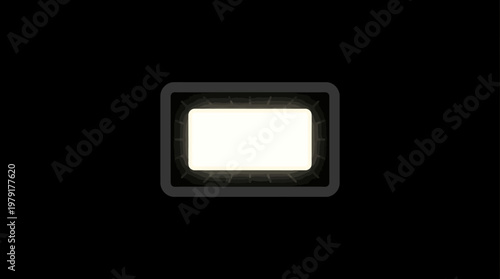 Glowing Rectangular Screen on Black Background