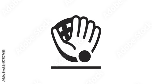Baseball Glove Catching Ball Icon