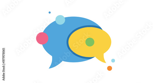 Colorful speech bubbles chat icons.