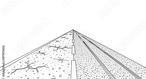 Ancient Egyptian Pyramid Structure Line Drawing.