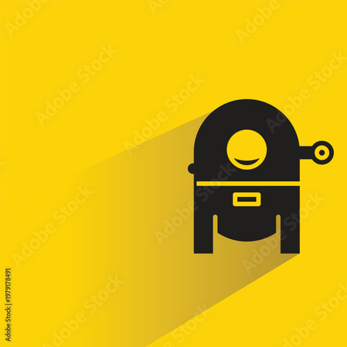 pencil sharpener with shadow on yellow background