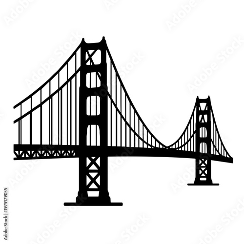 golden gate bridge illustration vector