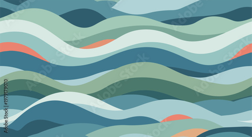 Wavy Lines Pattern with Blue Hues.