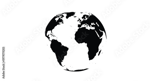 A stark depiction of earth s continents shown as a dark silhouette