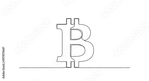 Bitcoin Cryptocurrency Symbol B Letter Logo, Digital Coin, Blockchain Technology