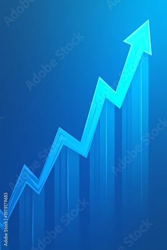 Simple Modern Line Chart Arrow Up Direction Business Graph Illustration