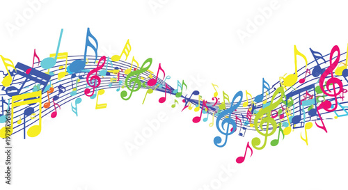 Colorful music notes and symbols 42.