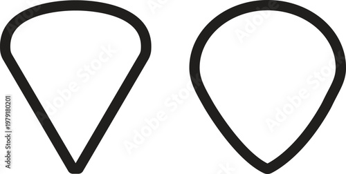 Guitar pick icon set collection group flat line solid vector music instrument plectrum symbol design isolated on white background for app web logo ui pack editable stroke.