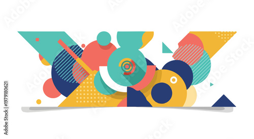 Vibrant Abstract Shapes and Geometric Forms.
